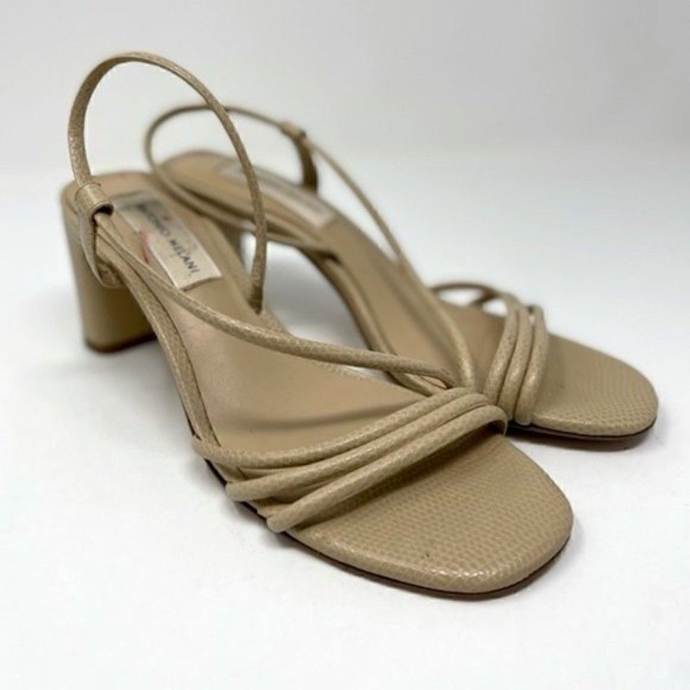 Antonio Melani Celeestie heels cream snake embossed heeled sandals 6.5M BoxB